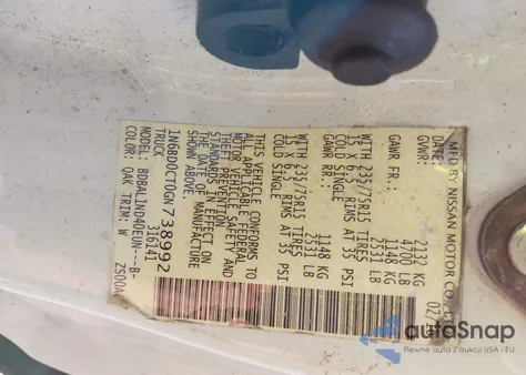 2016 Nissan Frontier S/Sv-I4 z USA, uszkodzony, nr VIN 1N6BD0CT0GN738992